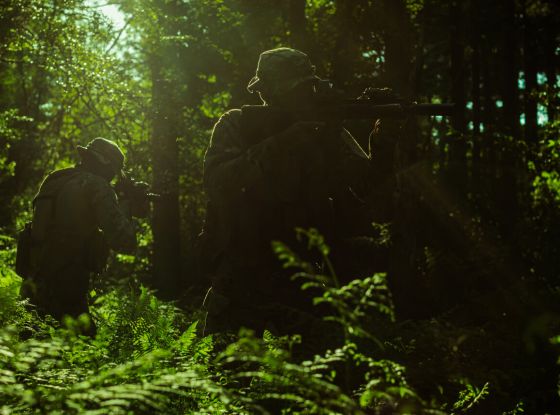 Soldiers in the jungle wearing polyamide bdu.