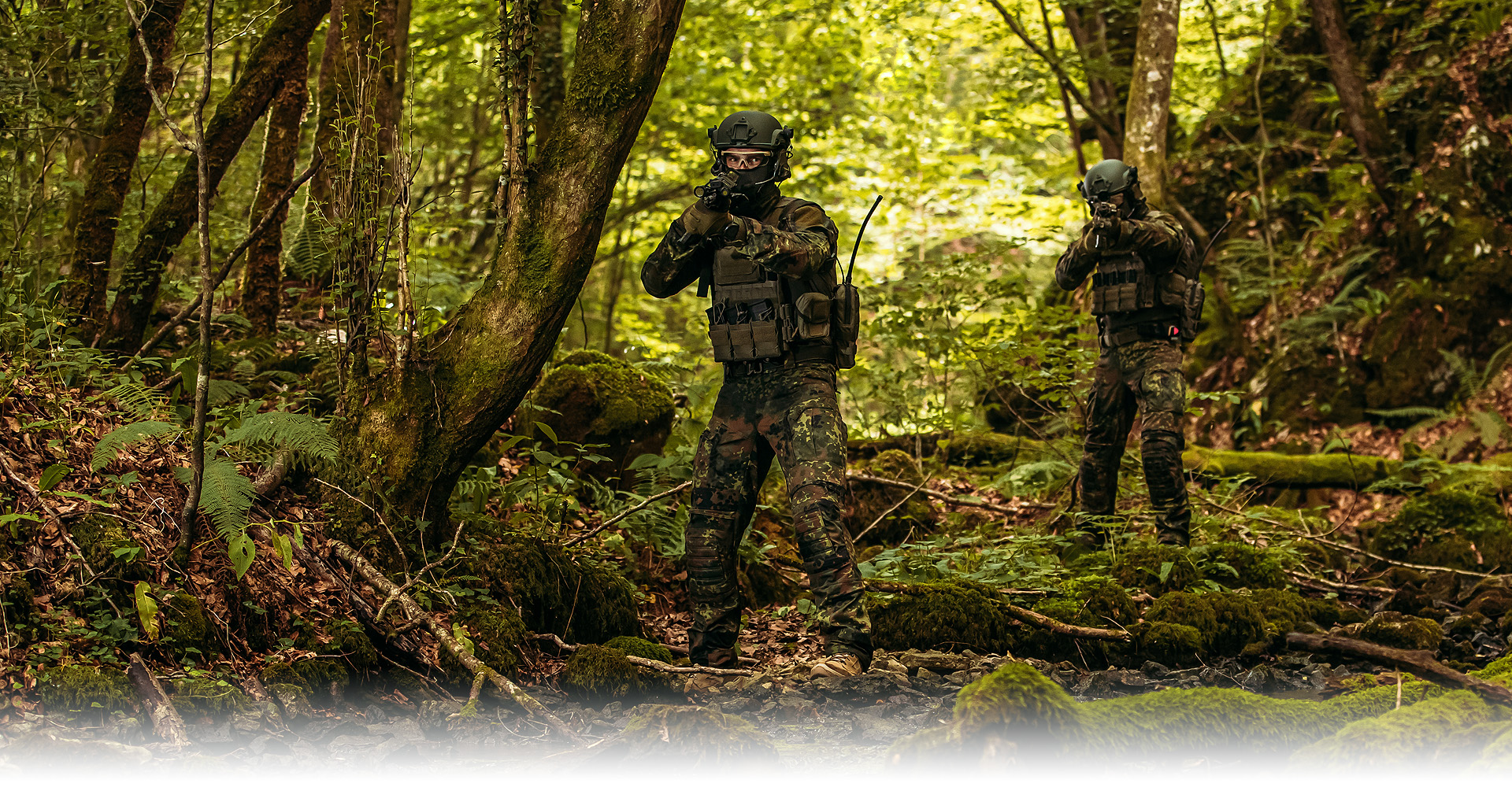 Tactical gear in camouflage patterns